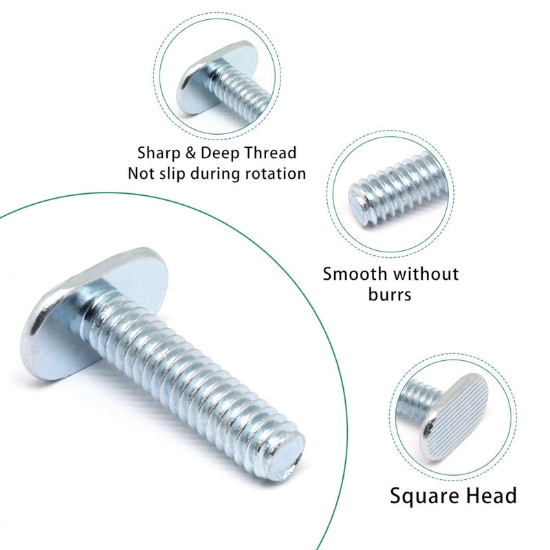 BUXIMN 22pcs 1/4"-20 T Track Bolts for T Track, 1" Length Universal T-Slot Bolts, T-Thread Bolt for Woodworking - Image 3